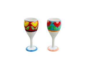 Bayshore Floral Wine Glass Set